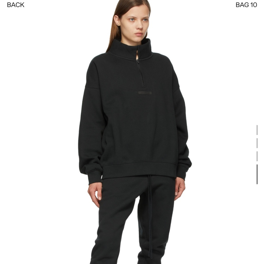 Essentials Black Zip Up Sweater - Picture 4 of 8